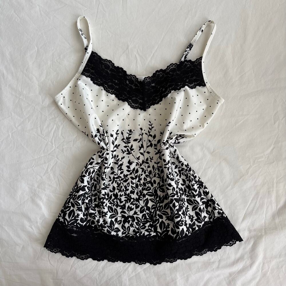 Floral Lace Cami White House Black Market Tank Top - Size M